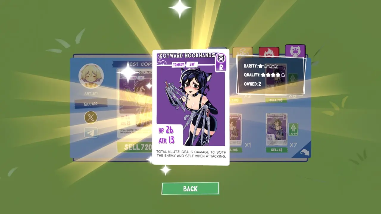 KOTAMON Game Kotward Hookhands card guide screenshot 2