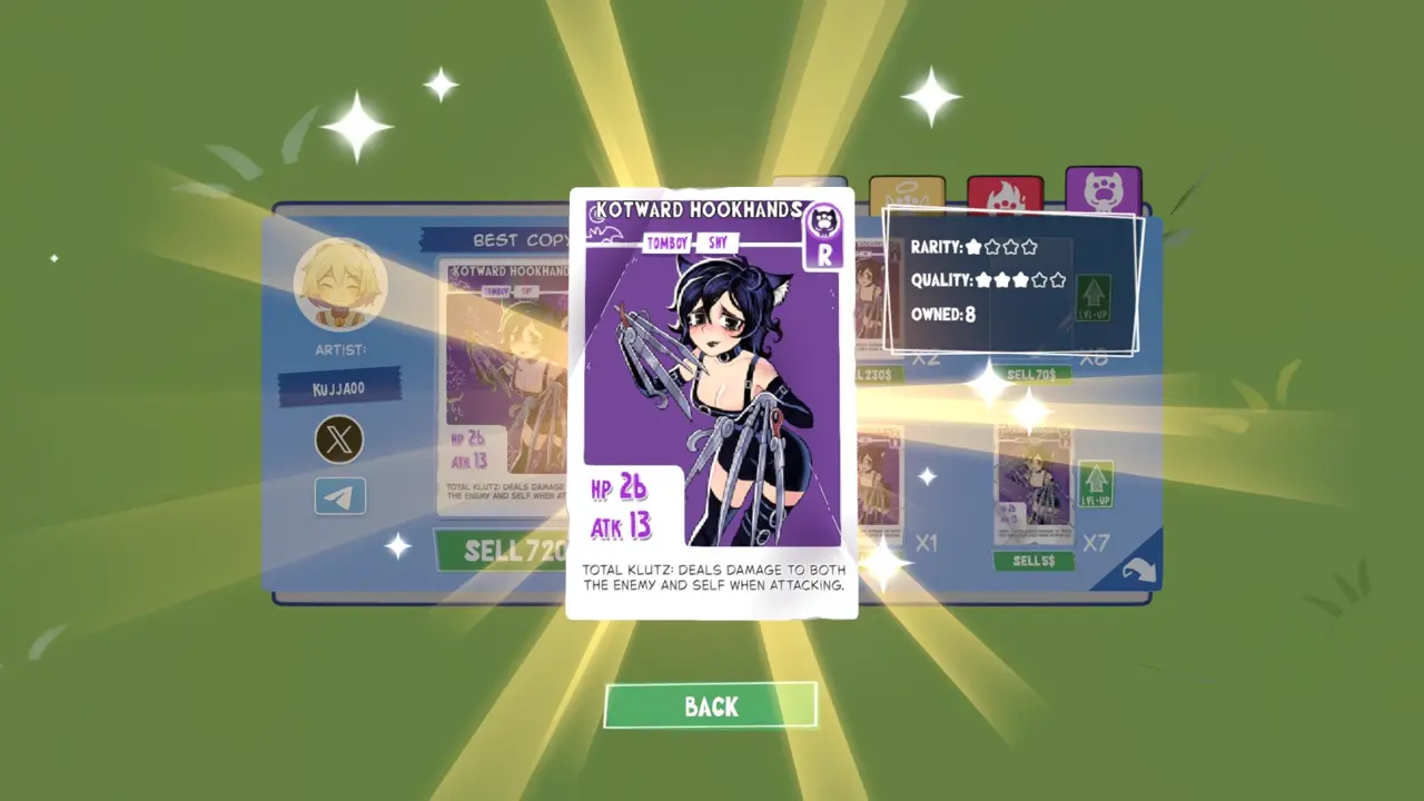 KOTAMON Game Kotward Hookhands card guide screenshot 3