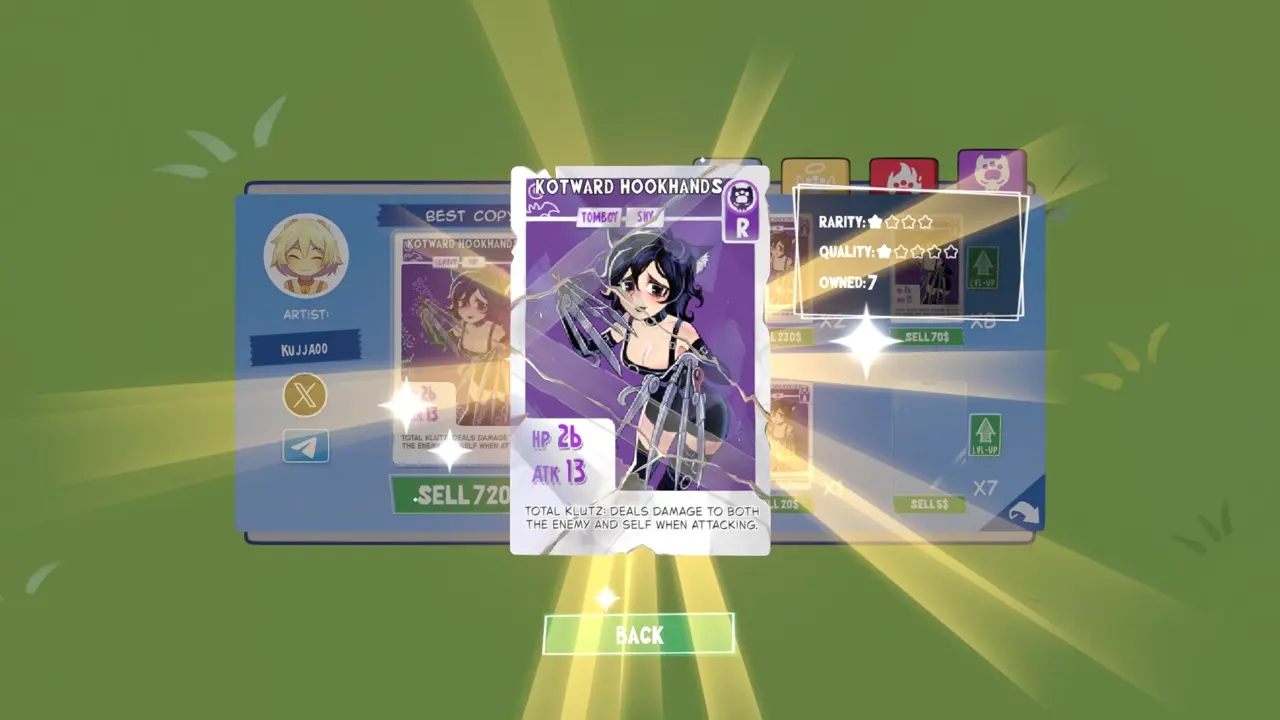 KOTAMON Game Kotward Hookhands card guide screenshot 5