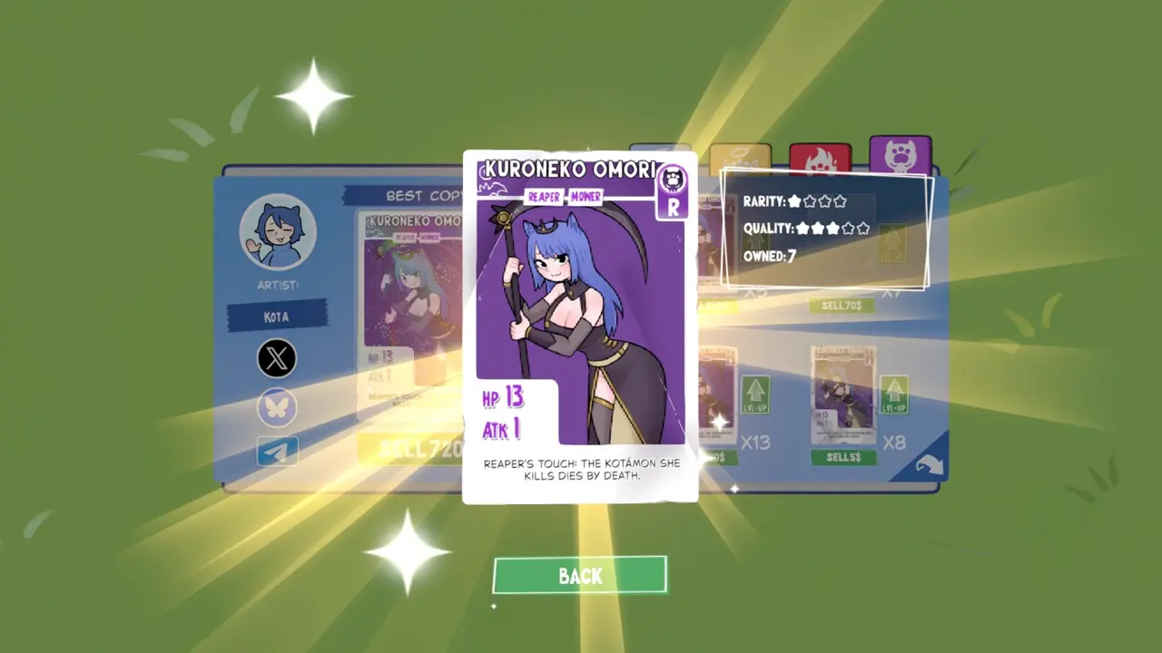 KOTAMON Game Kuroneko Omori card guide screenshot 3