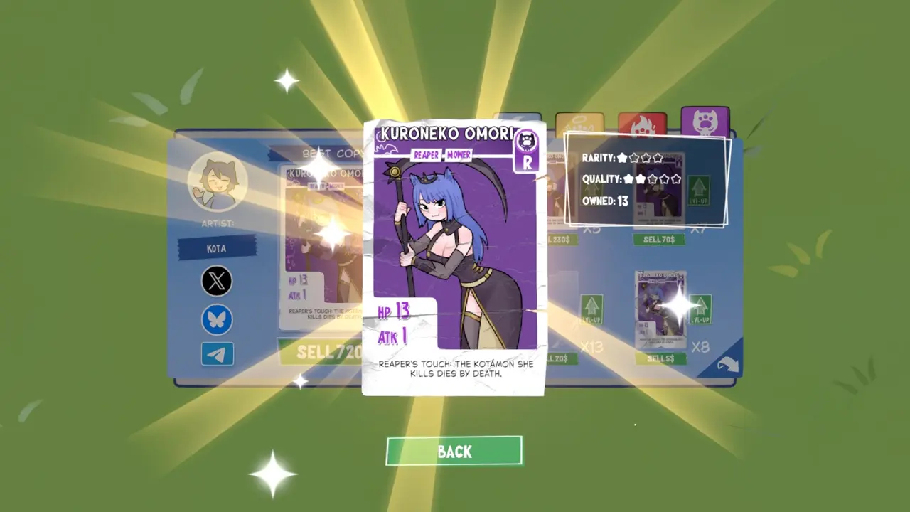 KOTAMON Game Kuroneko Omori card guide screenshot 4