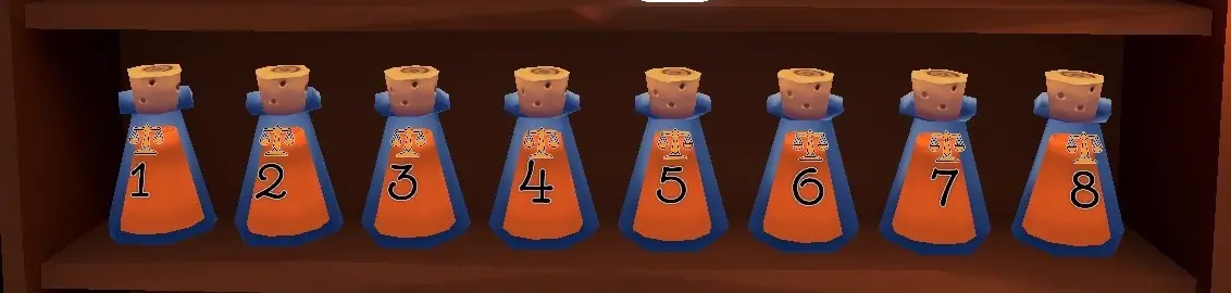 Bottles taken to the scales to reveal their numbers