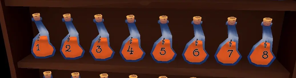 Bottles taken to the harp to reveal their numbers