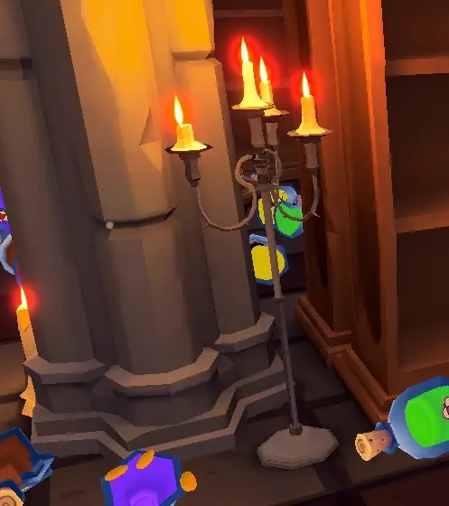 Bottle numbers revealed with the candelabra