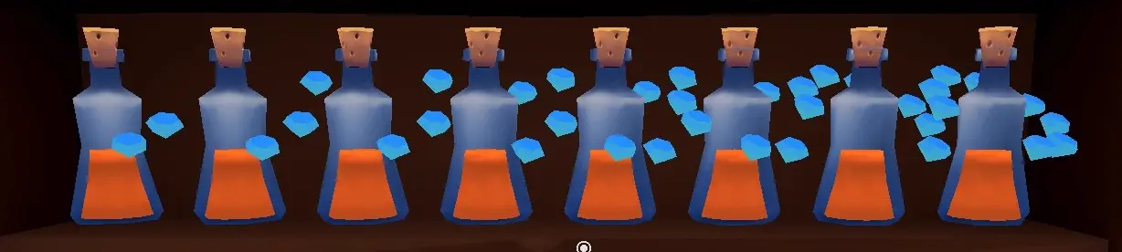Orbiting crystals puzzle ordered from 1 to 8
