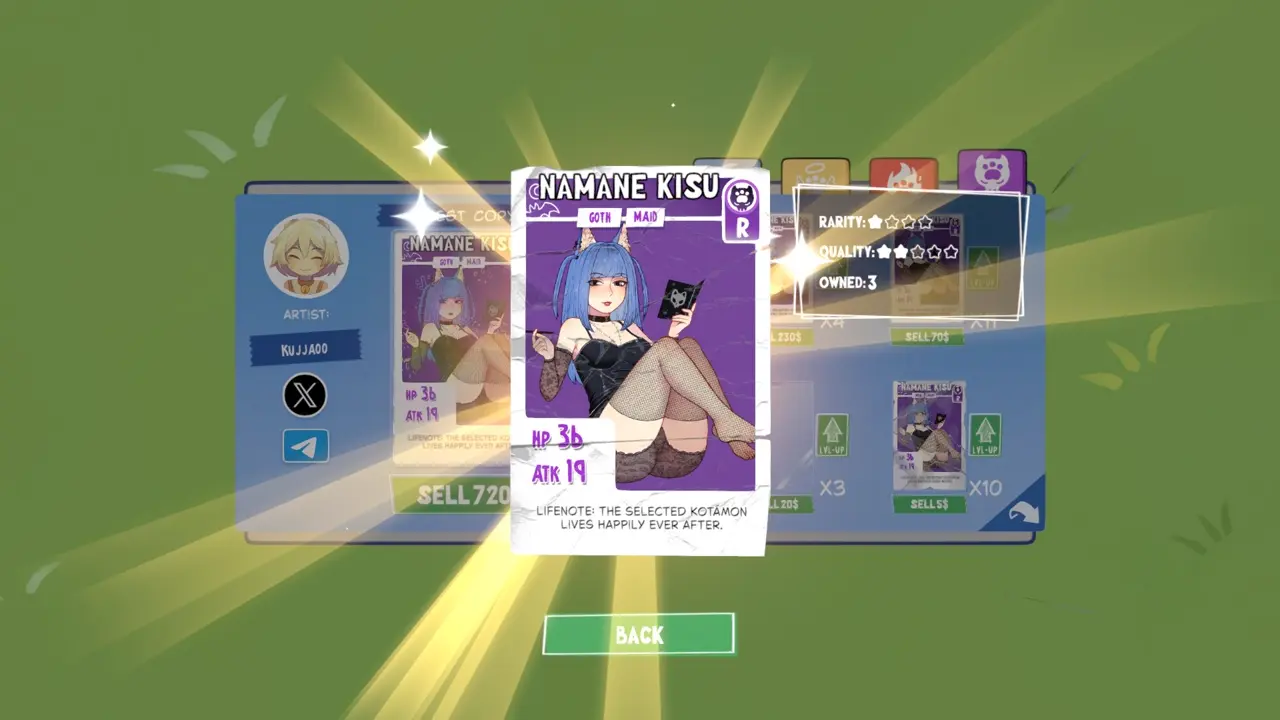 KOTAMON Game Namane Kisu card guide screenshot 4