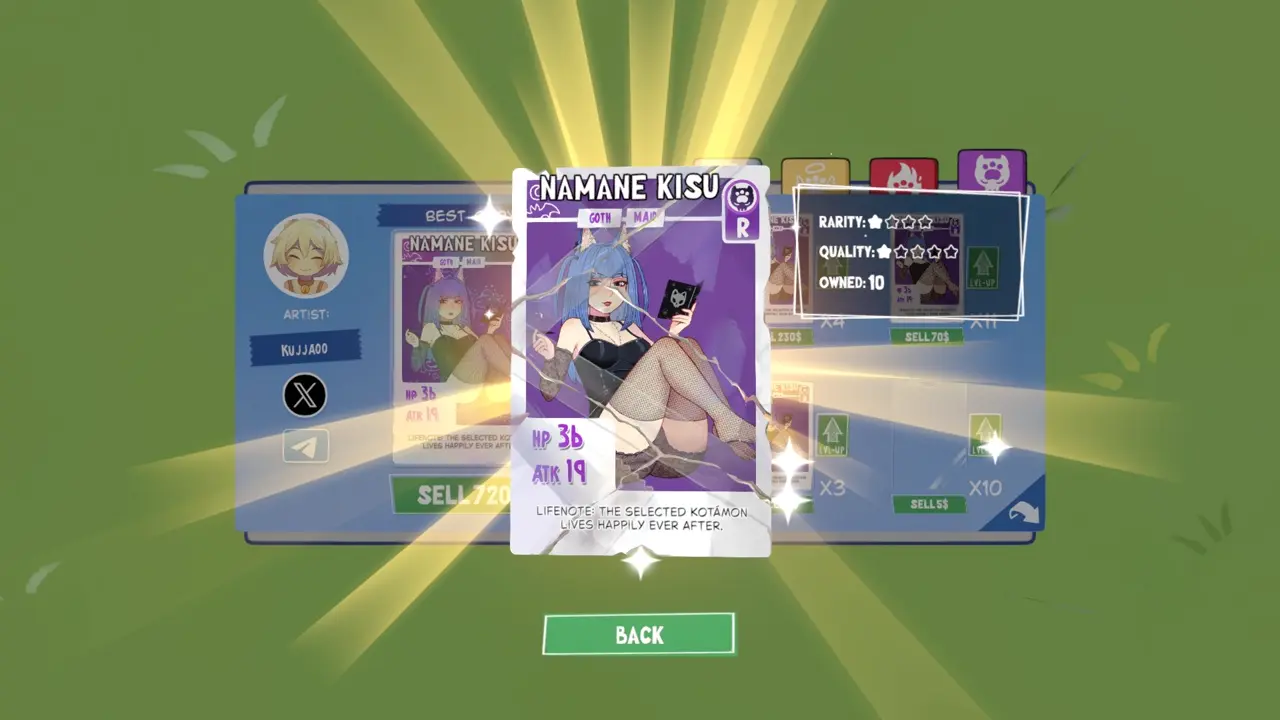 KOTAMON Game Namane Kisu card guide screenshot 5