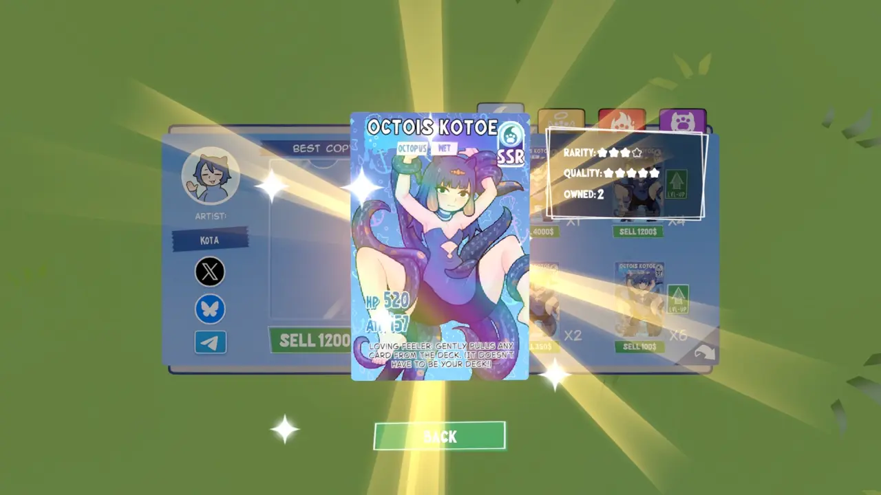 KOTAMON Game Octois Kotoe card guide screenshot 1
