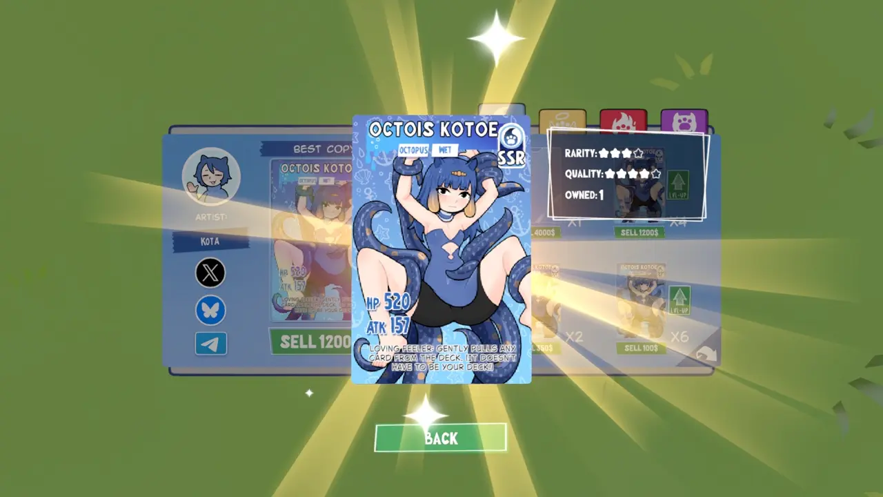 KOTAMON Game Octois Kotoe card guide screenshot 2