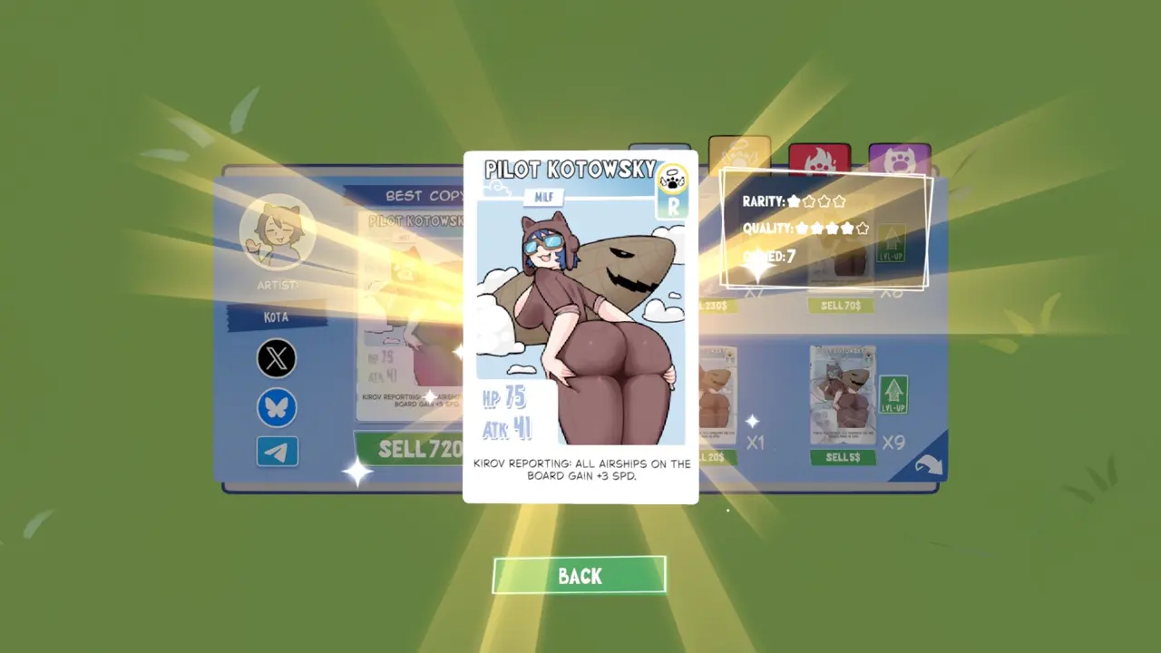KOTAMON Game Pilot Kotowsky card guide screenshot 2