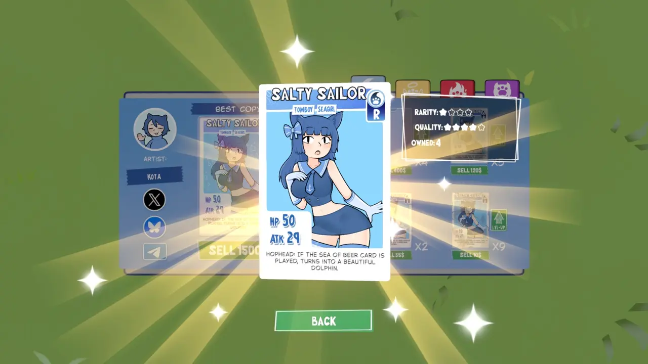 KOTAMON Game Salty Sailor card guide screenshot 2