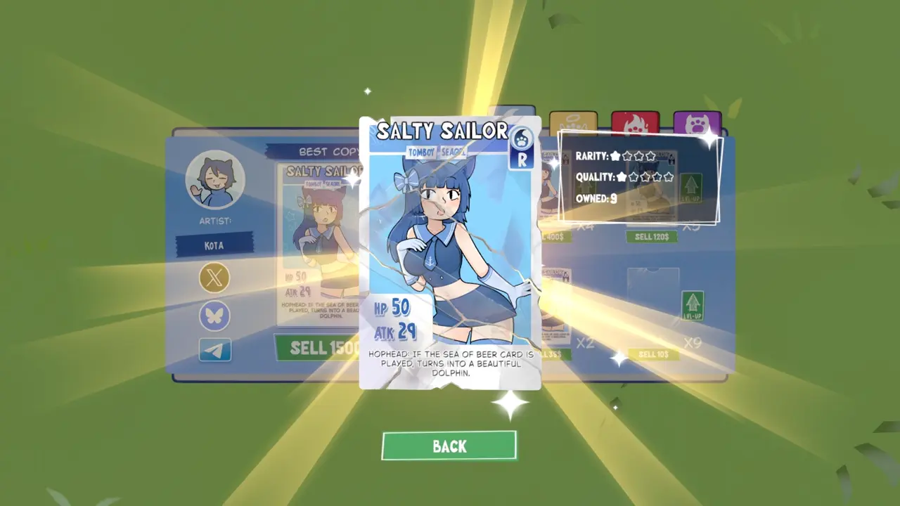 KOTAMON Game Salty Sailor card guide screenshot 5