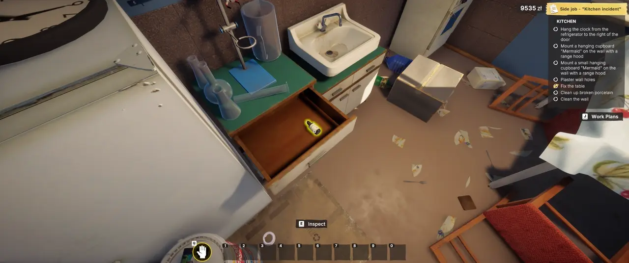 Lugola bottle inside the drawer next to the sink