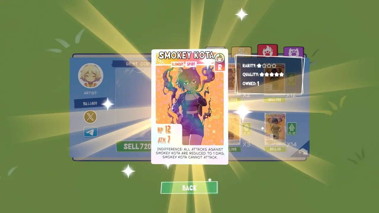 KOTAMON Game Smokey Kota card guide screenshot 1