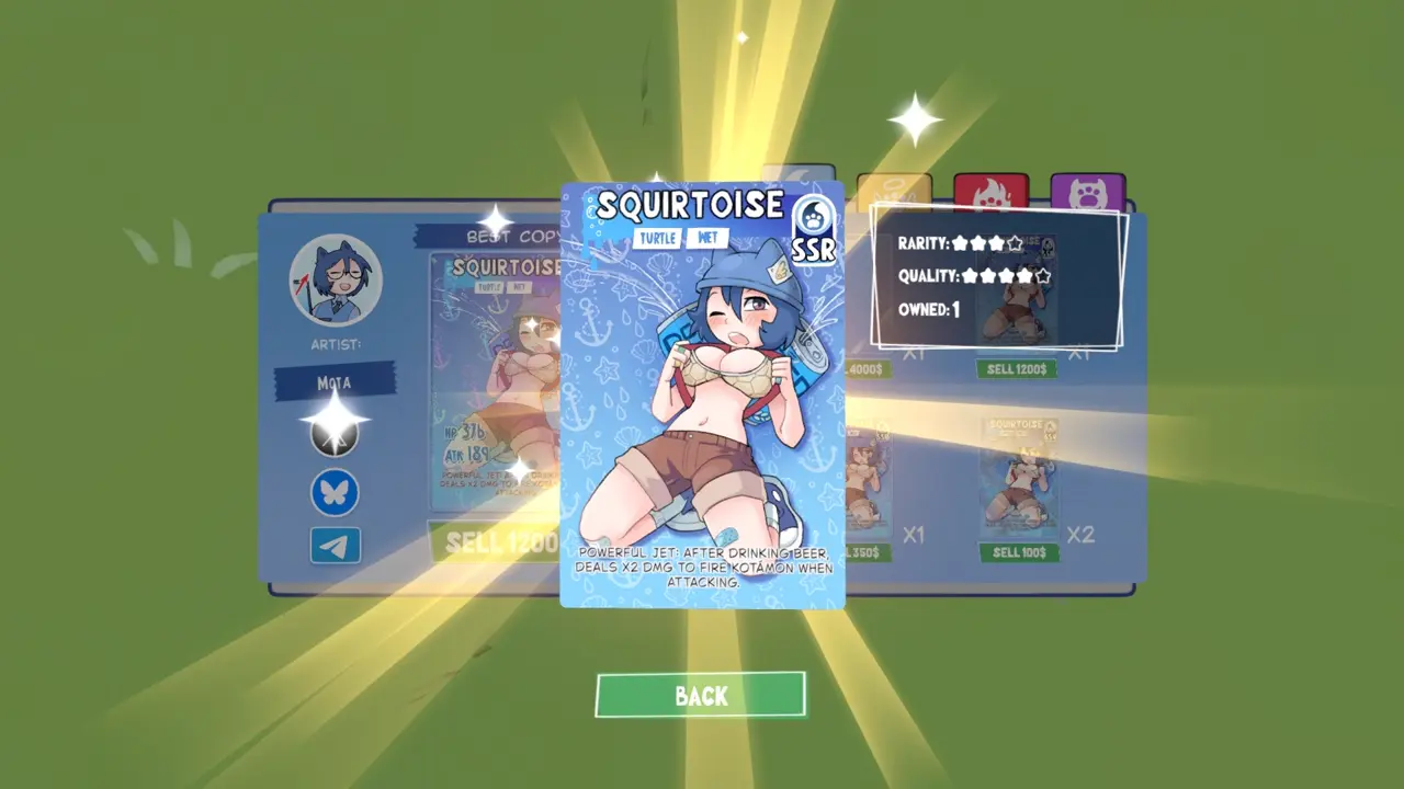 KOTAMON Game Squirtoise card guide screenshot 2