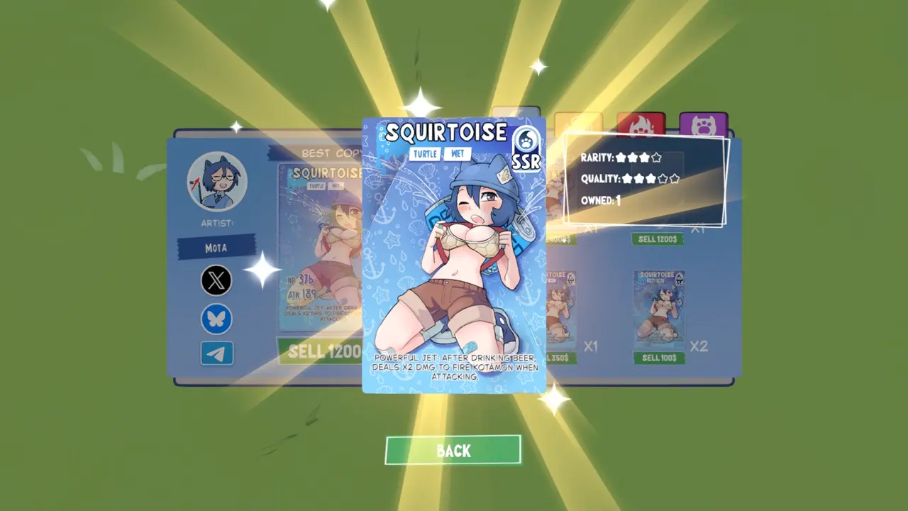 KOTAMON Game Squirtoise card guide screenshot 3
