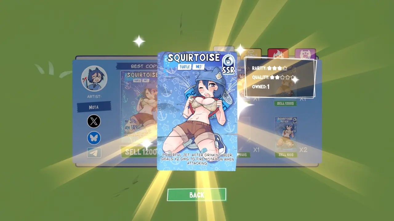 KOTAMON Game Squirtoise card guide screenshot 4