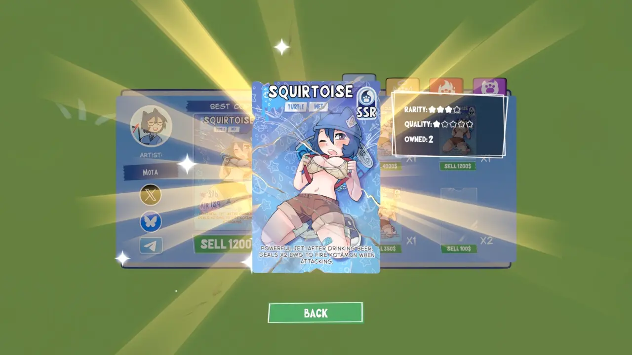 KOTAMON Game Squirtoise card guide screenshot 5