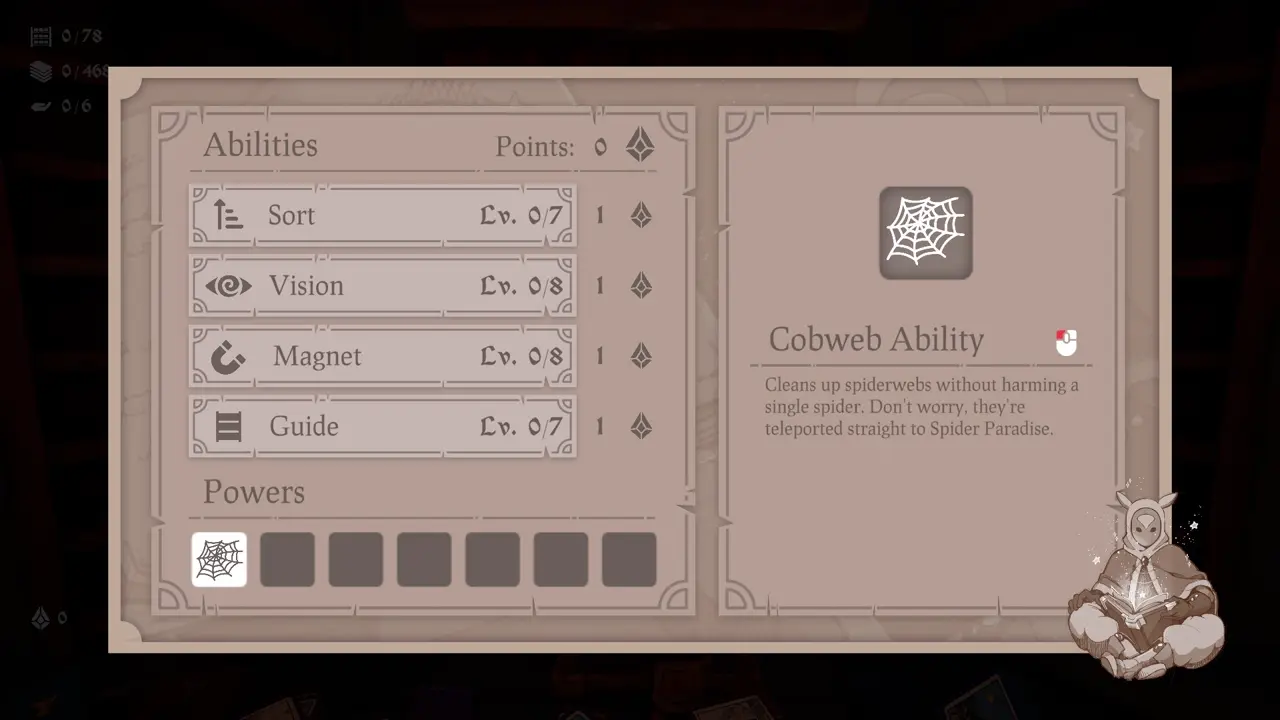 Wand and Order Cobweb Ability unlocked in Level 1 Cards