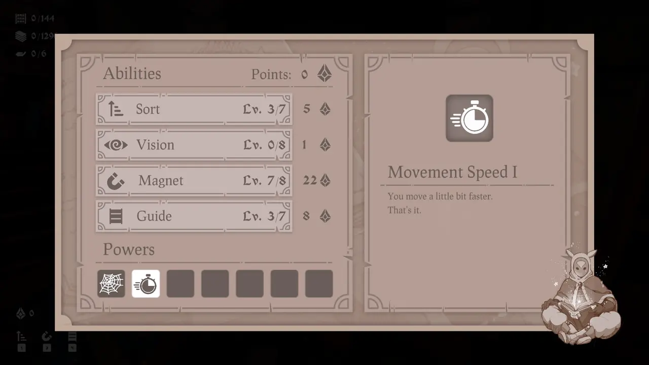 Wand and Order Movement Speed 1 ability in Level 2 Wands