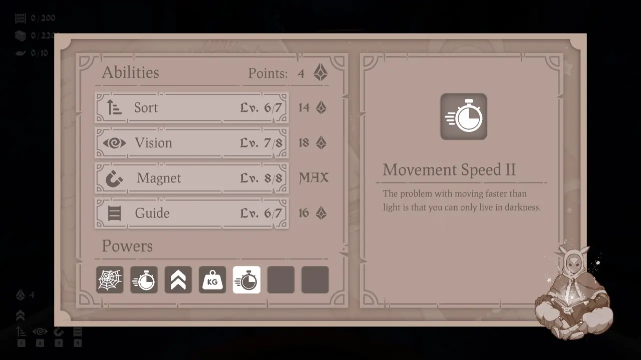 Wand and Order Movement Speed 2 ability in Level 3 Potions