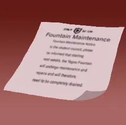 HoloTrials Fountain maintenance note evidence