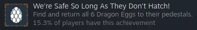 Achievement unlocked after collecting all six eggs in Folded Fables Tidy Up The Dragon Hoard