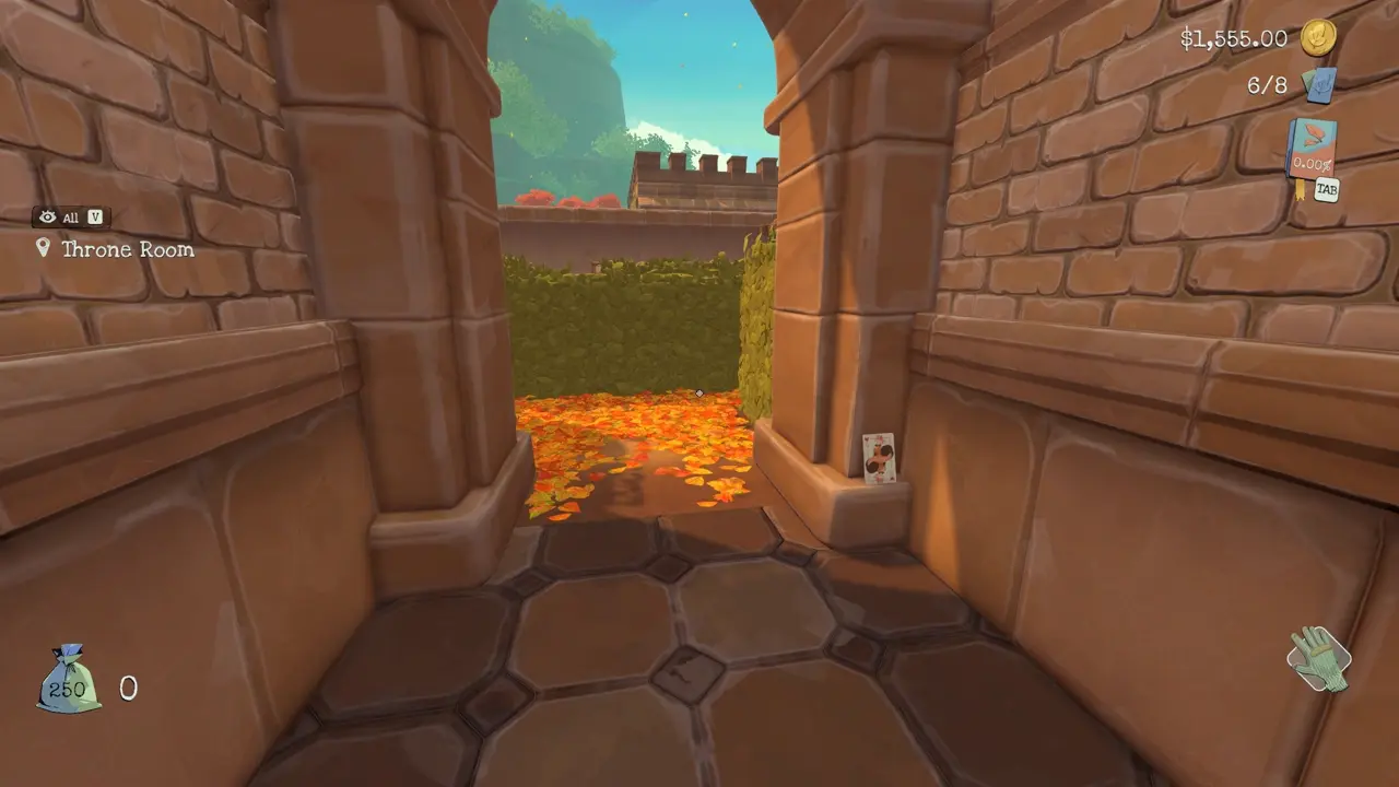 Leaf it Alone Castle card 6 at the base of the stone archway in the Throne Room