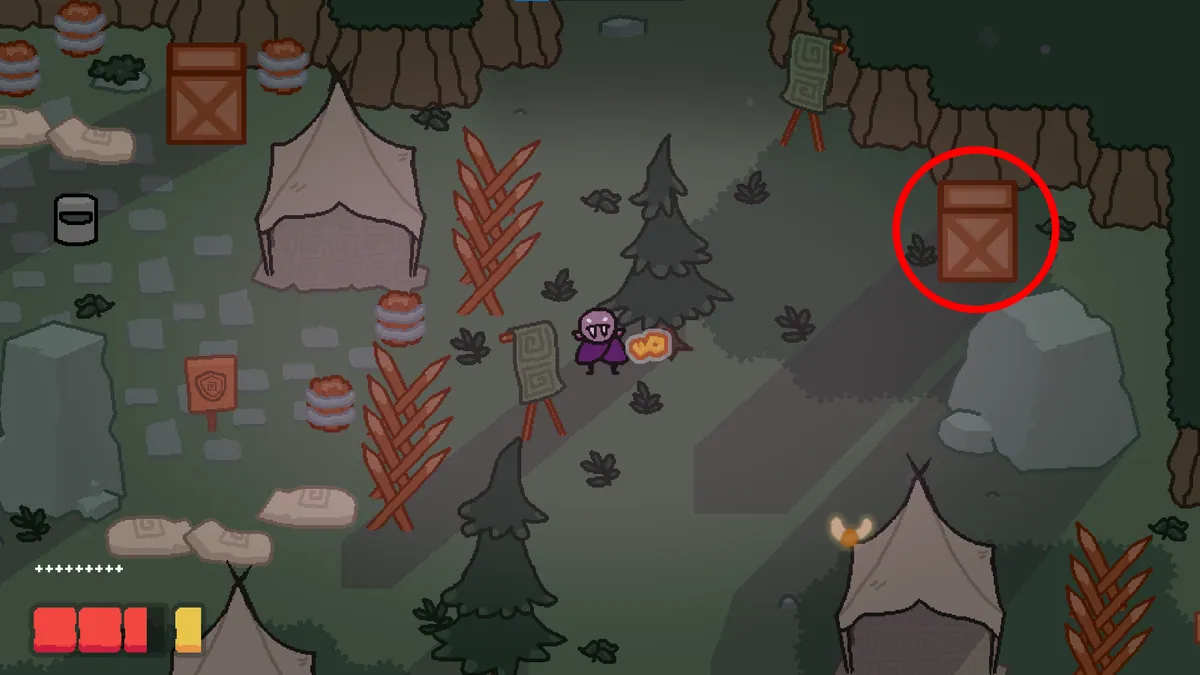 Vampy's Big Day Level 4 second gnome hidden behind a movable box in the helmet room