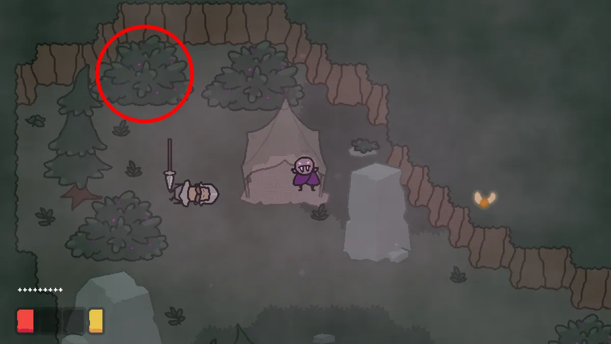 Vampy's Big Day Level 4 fourth gnome hidden in the upper-left bush near the Hollowseed room